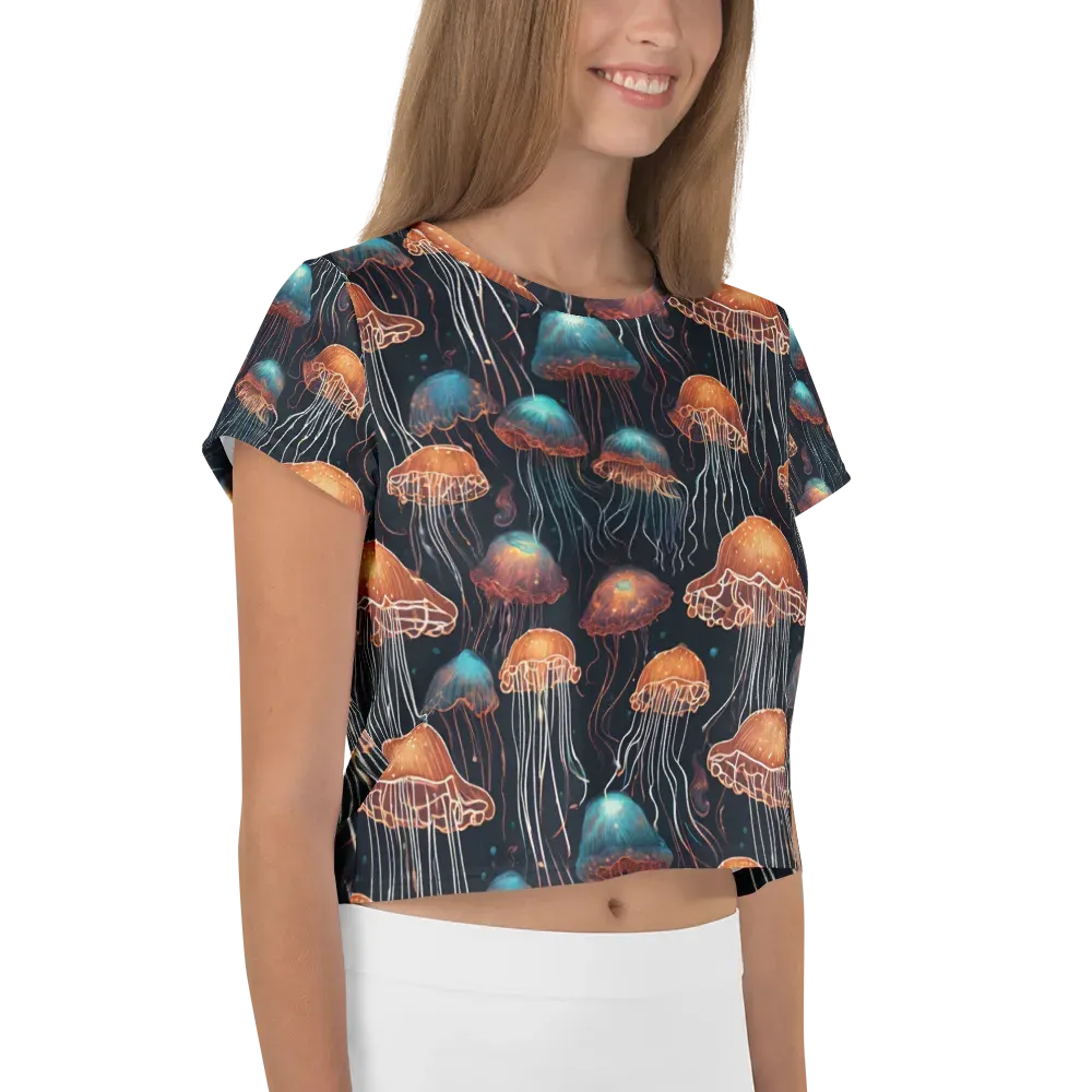 Ocean After Dark on Crop Tee — Right