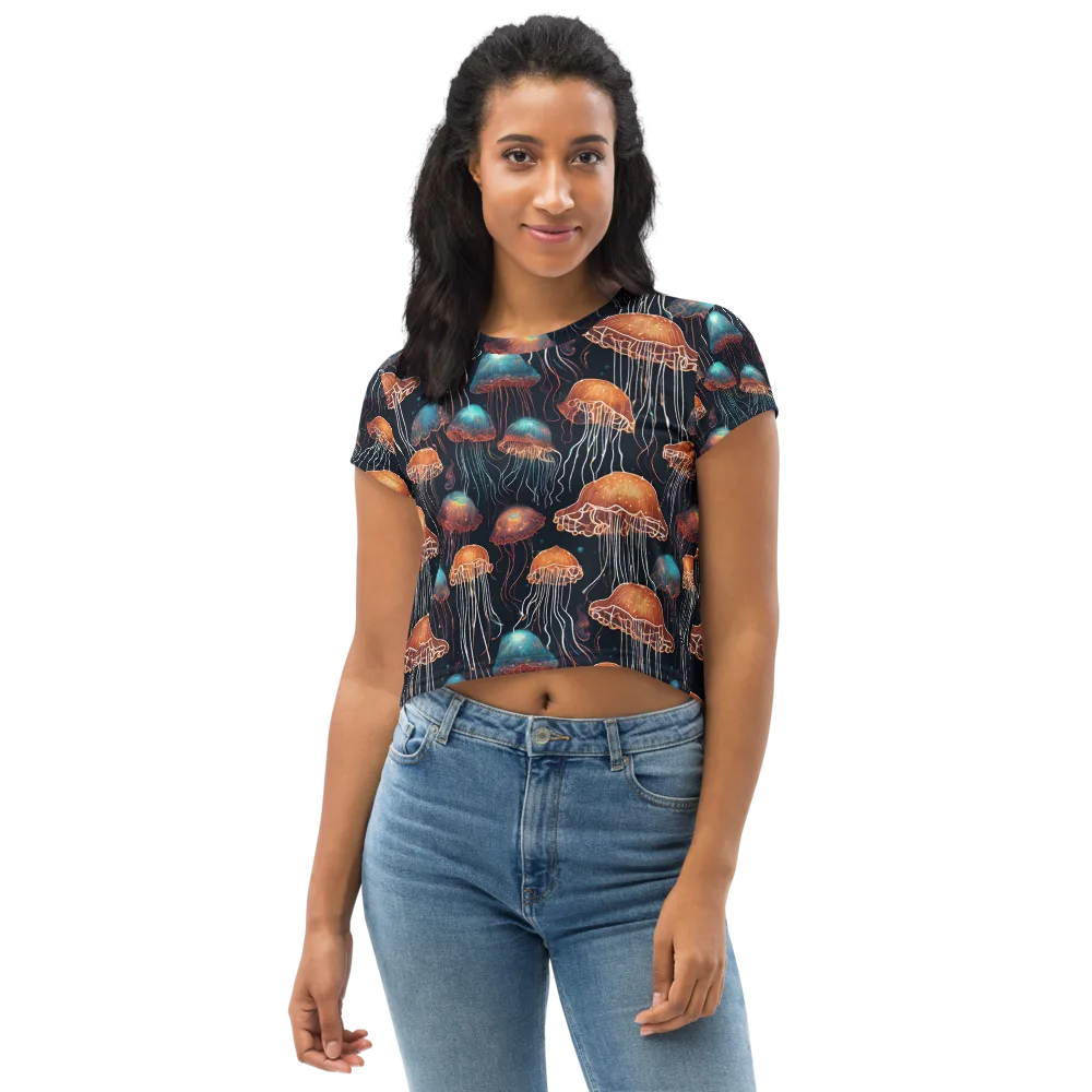 Ocean After Dark on Crop Tee — Front