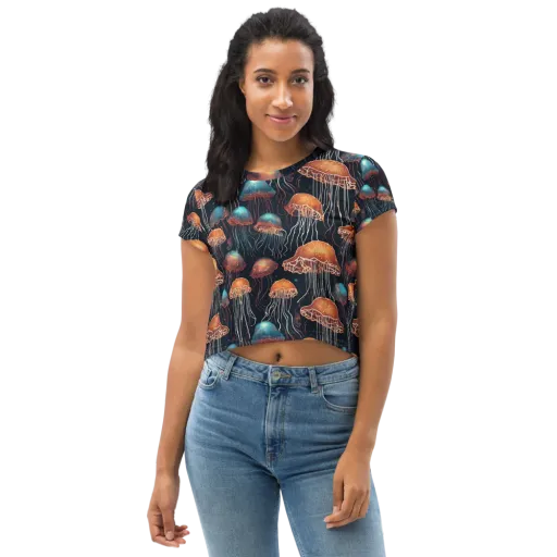 Ocean After Dark on a Crop Tee