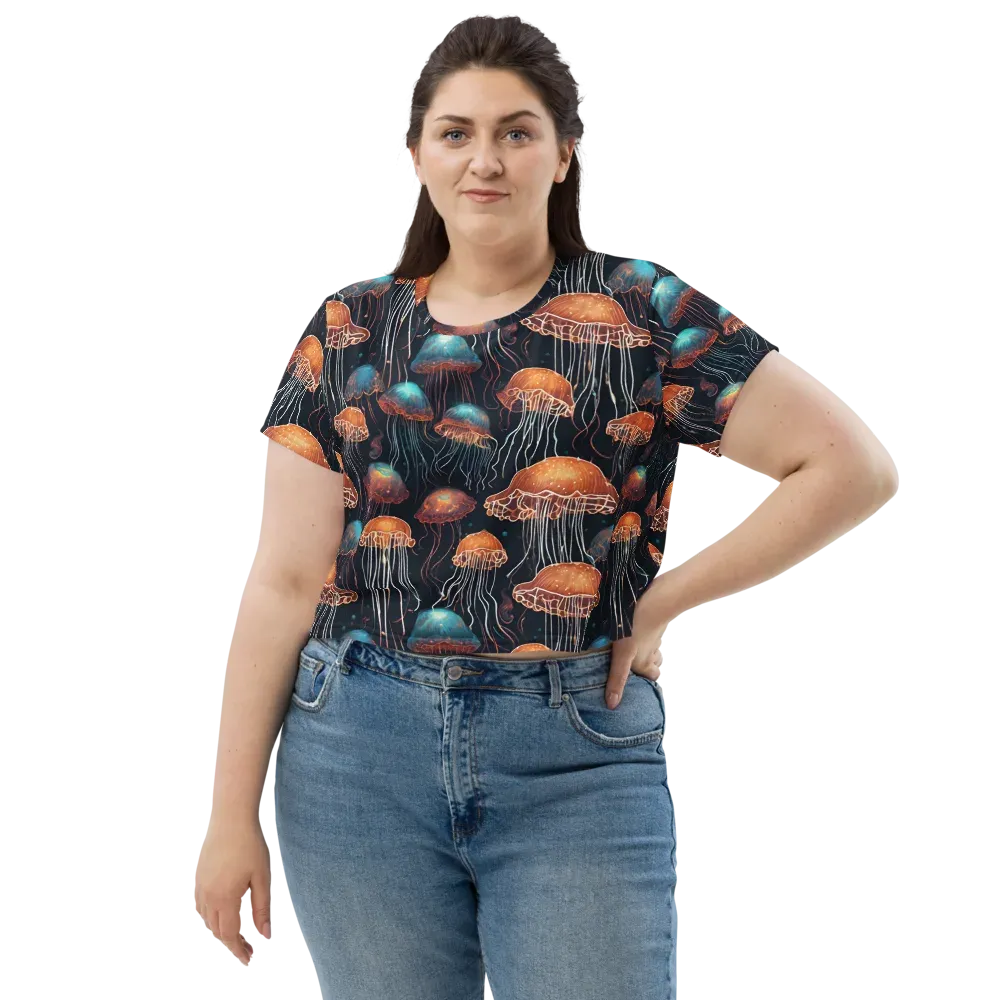 Ocean After Dark on Crop Tee — Front