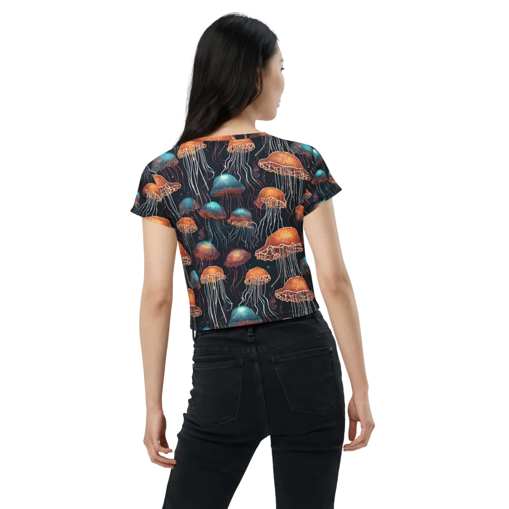 Ocean After Dark on Crop Tee — Back