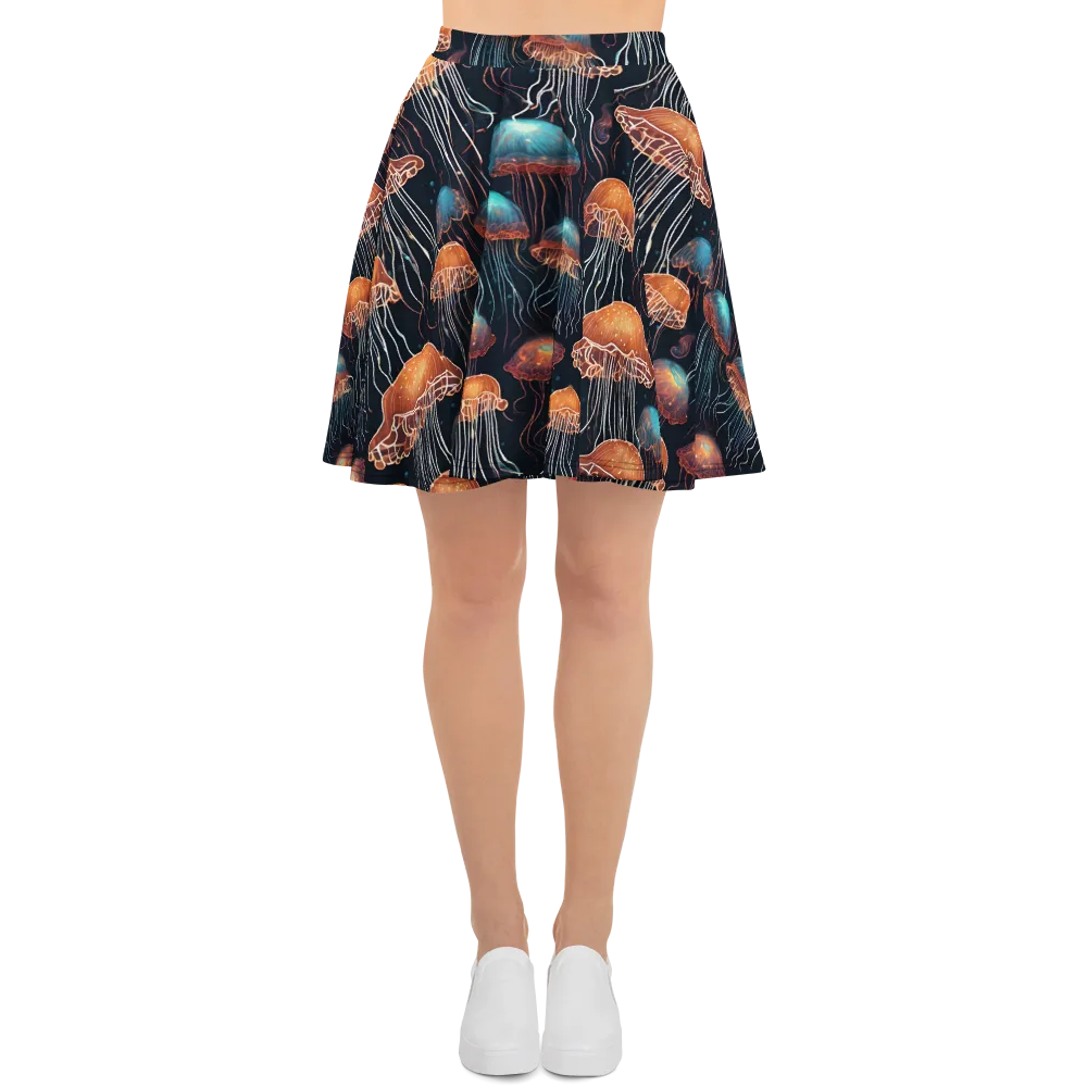 Ocean After Dark on Skater Skirt — Front
