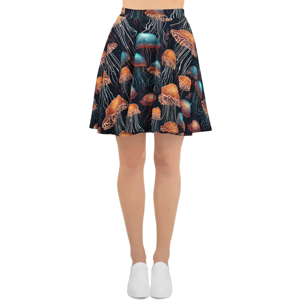 Ocean After Dark on Skater Skirt — Front