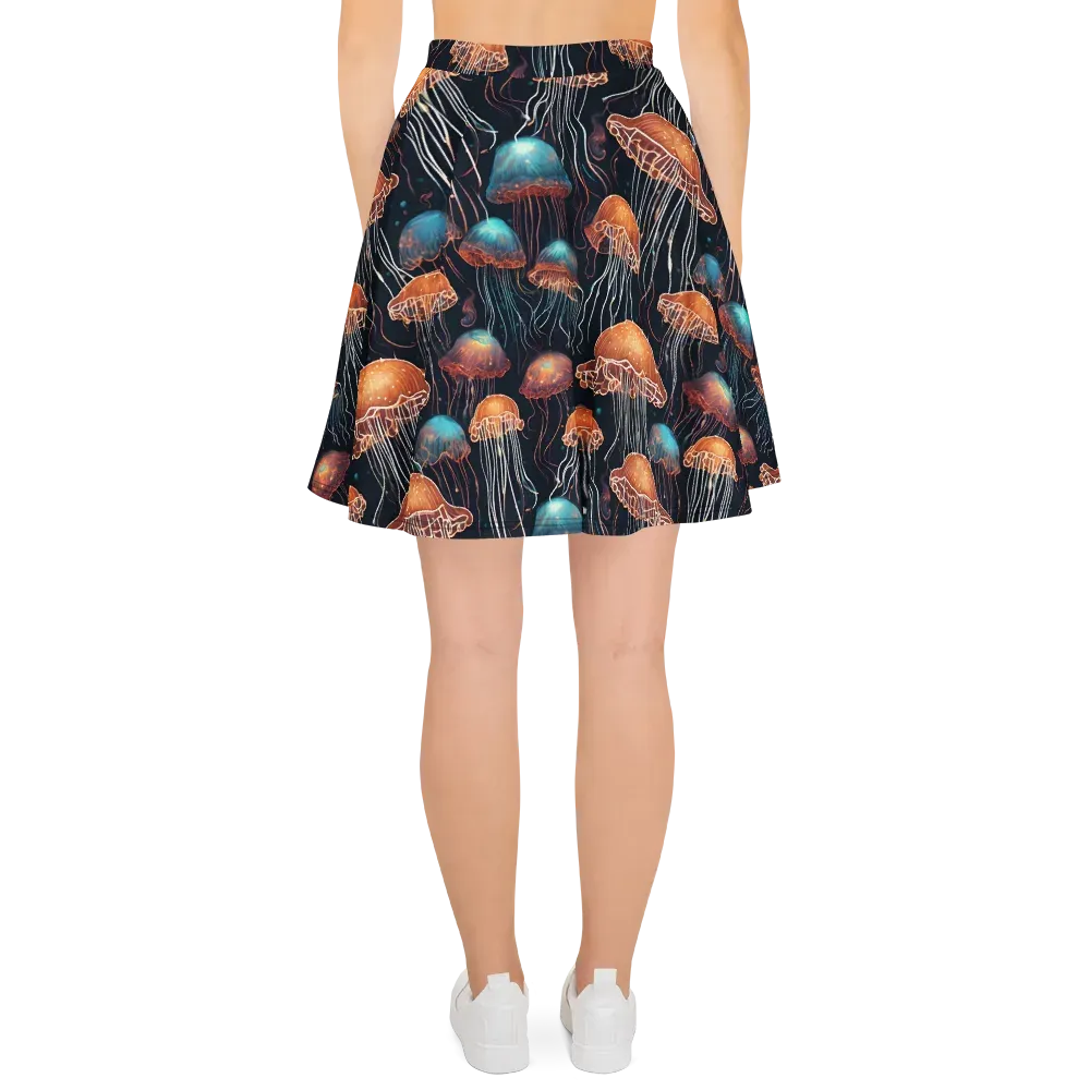 Ocean After Dark on Skater Skirt — Back