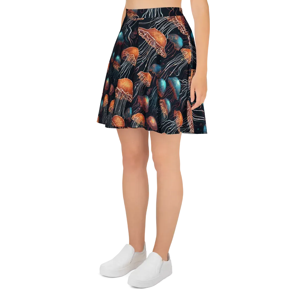 Ocean After Dark on Skater Skirt — Left
