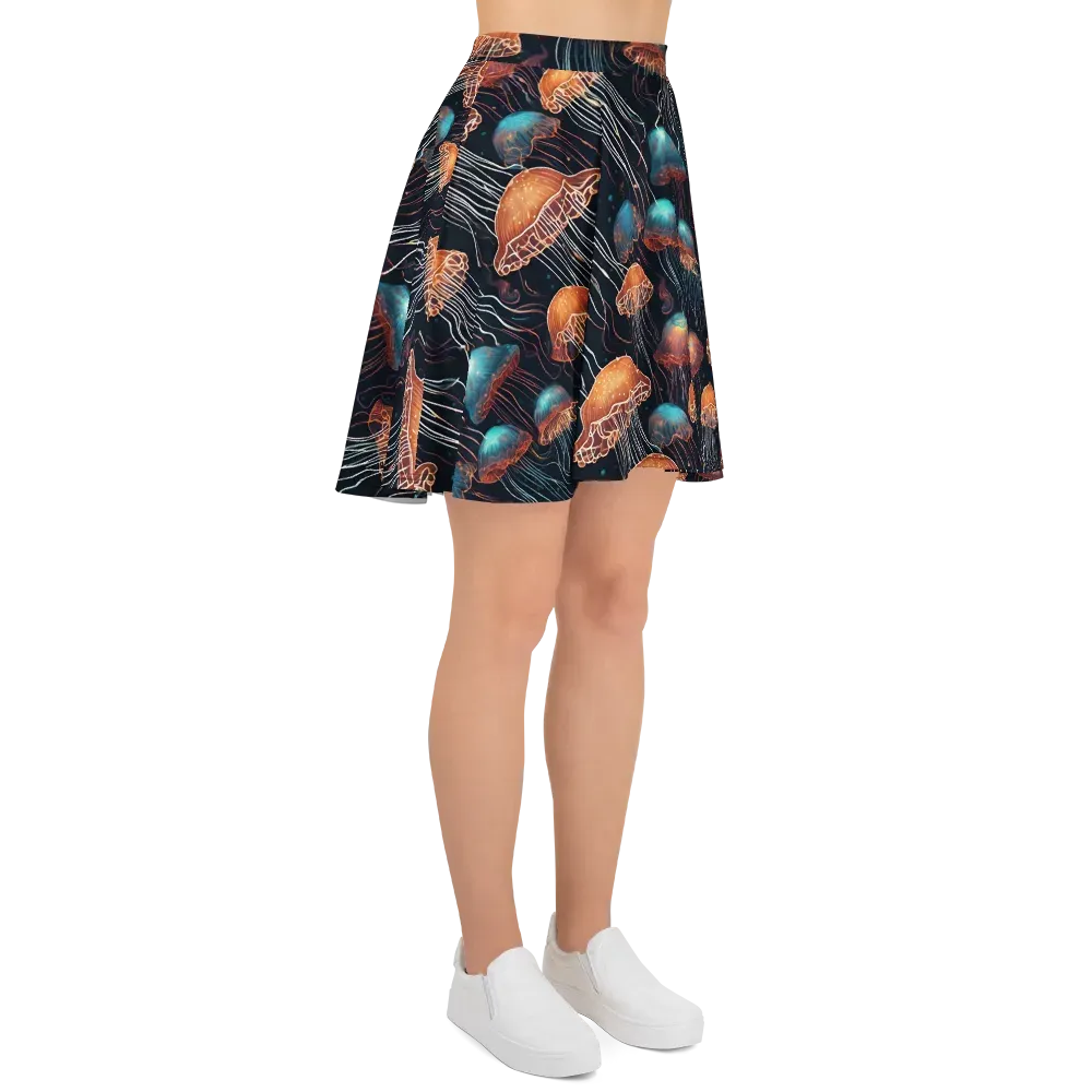 Ocean After Dark on Skater Skirt — Right