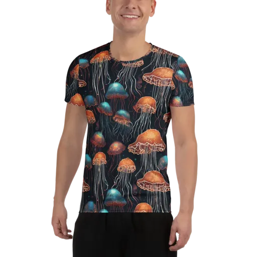 Ocean After Dark on a Men's Athletic T-Shirt