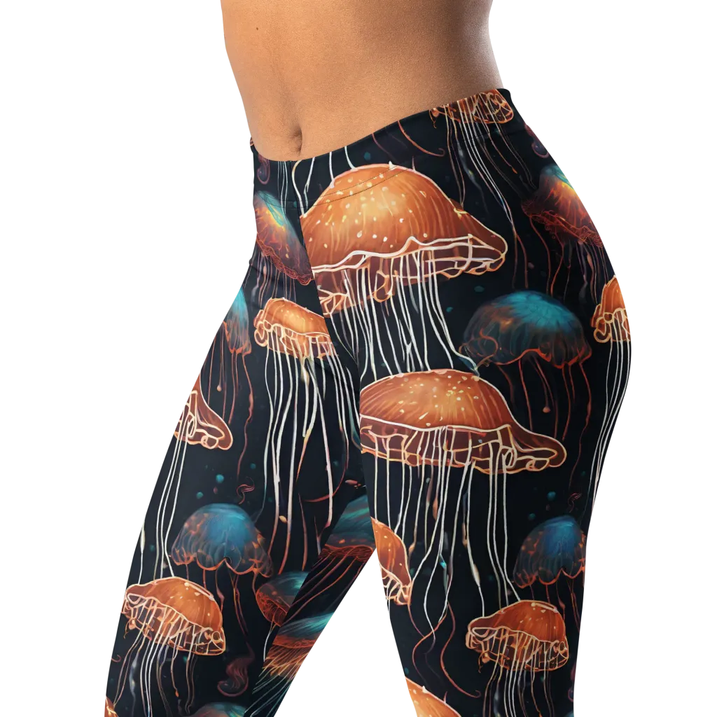 Ocean After Dark on Leggings — Left Front