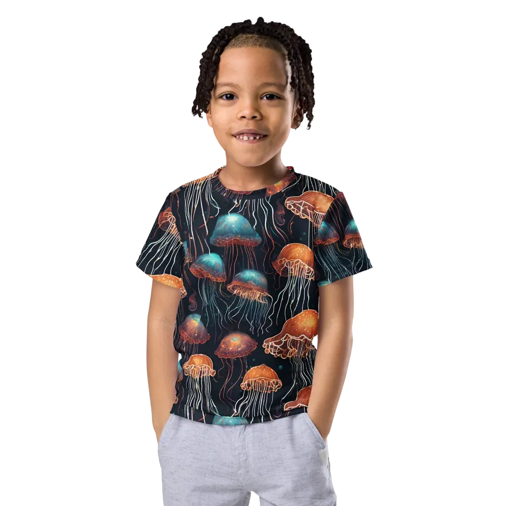 Ocean After Dark on Kids Crew Neck T-Shirt — Front