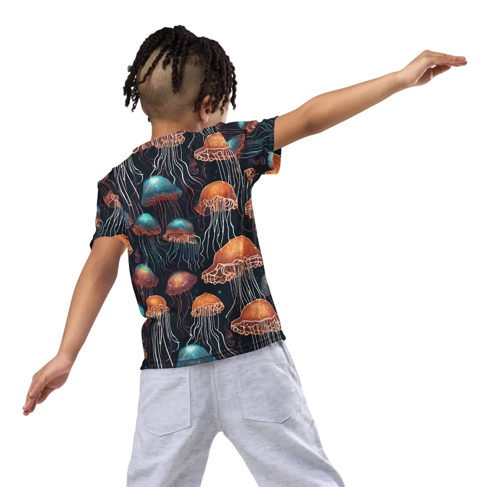 Ocean After Dark on Kids Crew Neck T-Shirt — Back