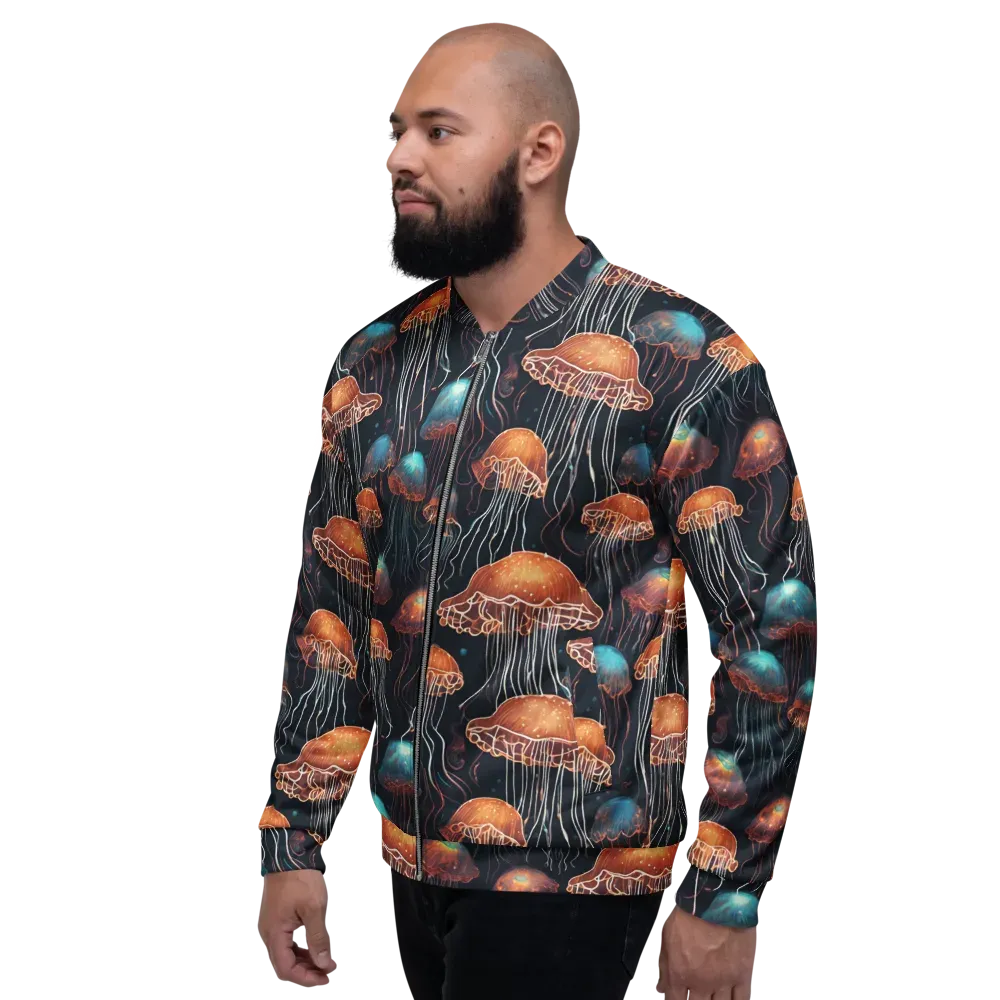 Ocean After Dark on Bomber Jacket — Left