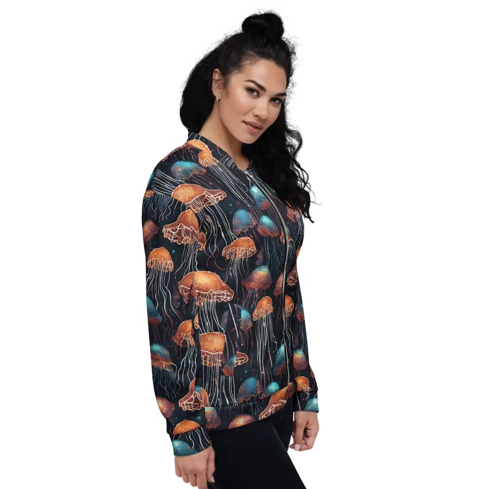 Ocean After Dark on Bomber Jacket — Right