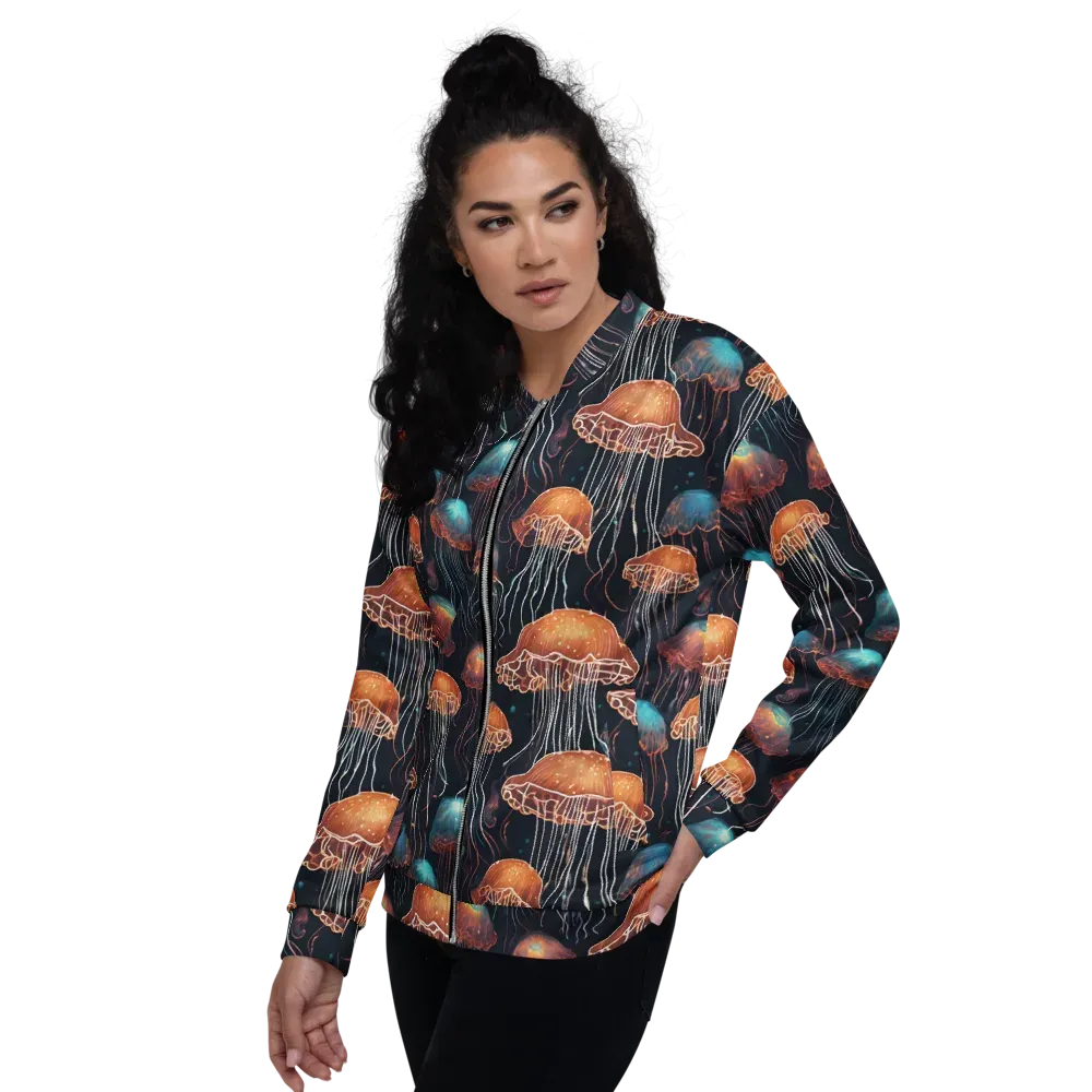 Ocean After Dark on Bomber Jacket — Left