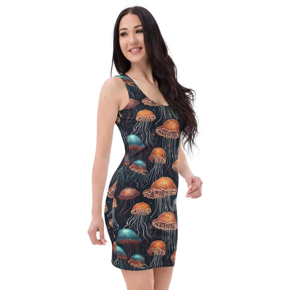Ocean After Dark on Bodycon Dress — Right Front