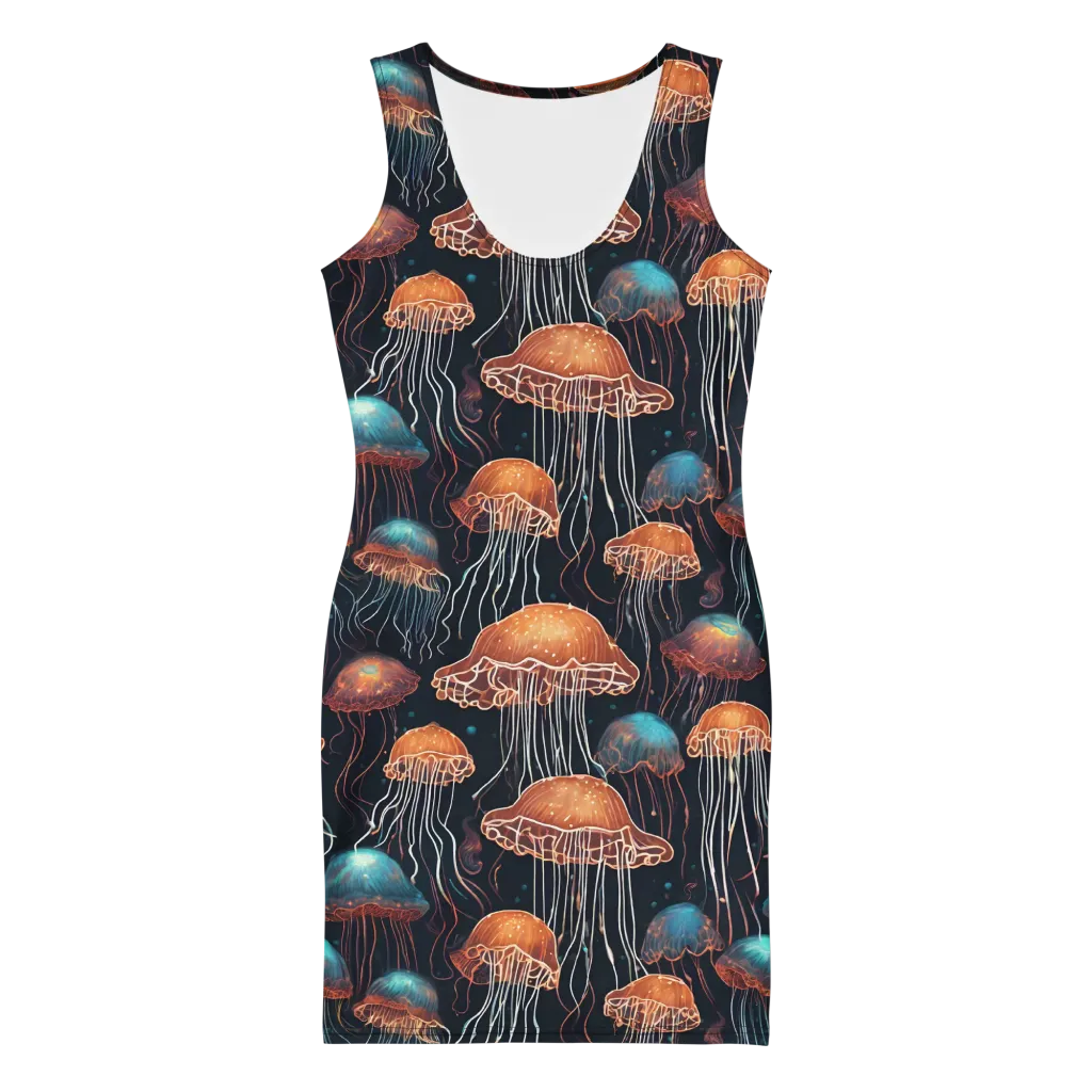Ocean After Dark on Bodycon Dress — Front