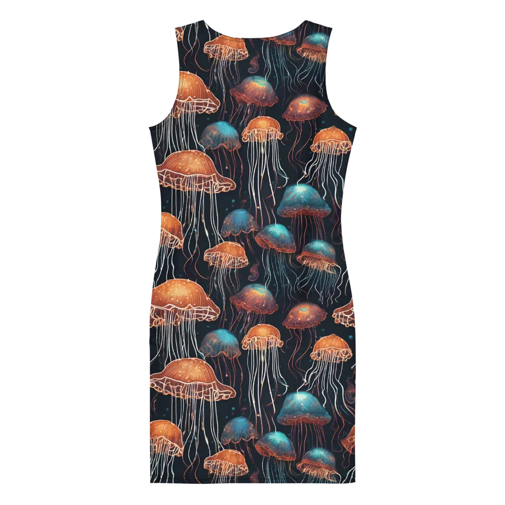 Ocean After Dark on Bodycon Dress — Back