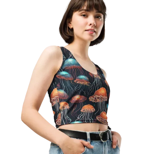 Ocean After Dark on a Crop Top