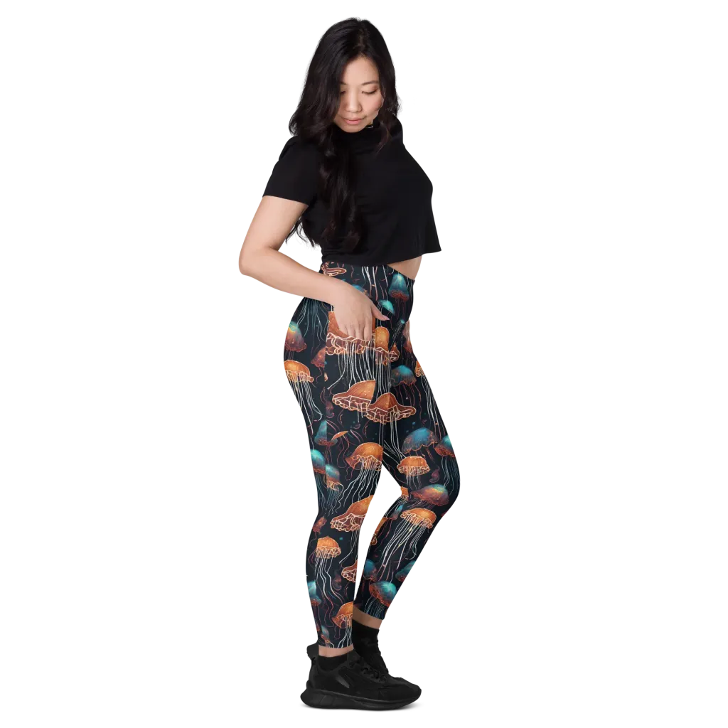 Ocean After Dark on Leggings with Pockets — Right