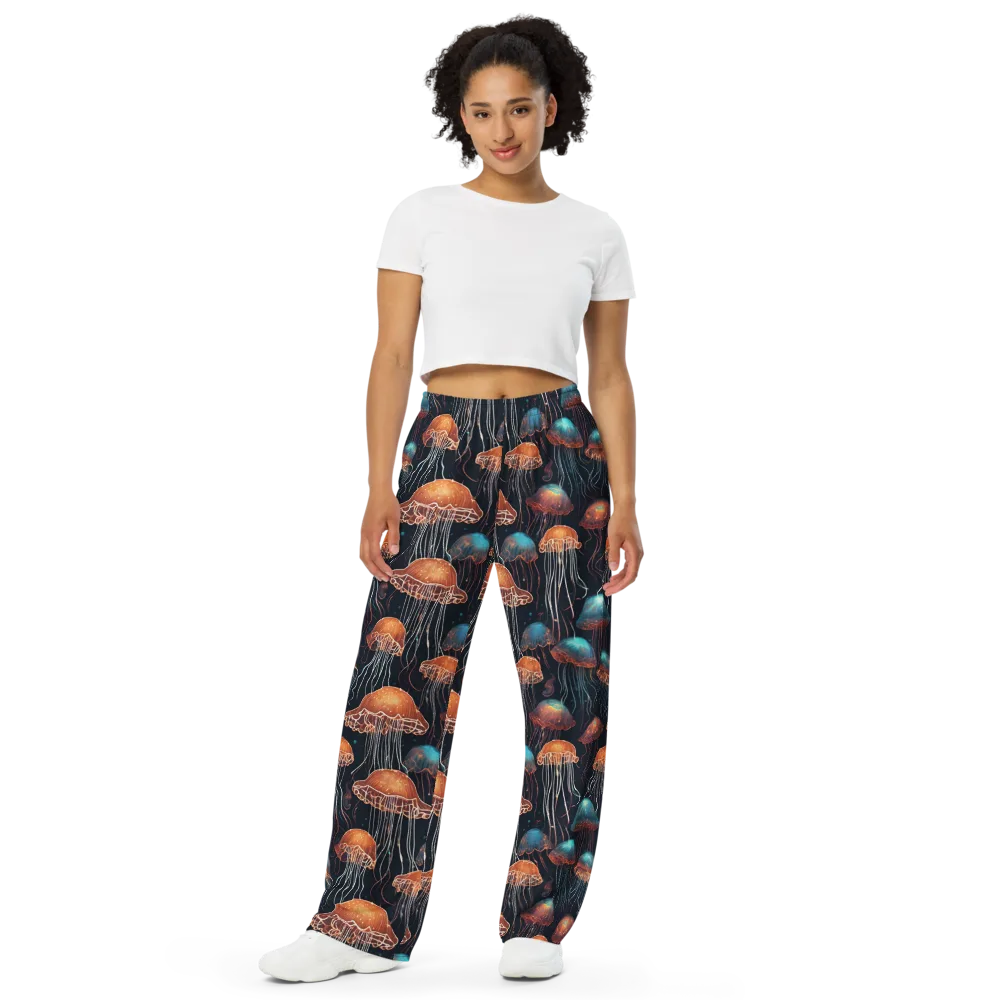 Ocean After Dark on Wide-Leg Pants — Front