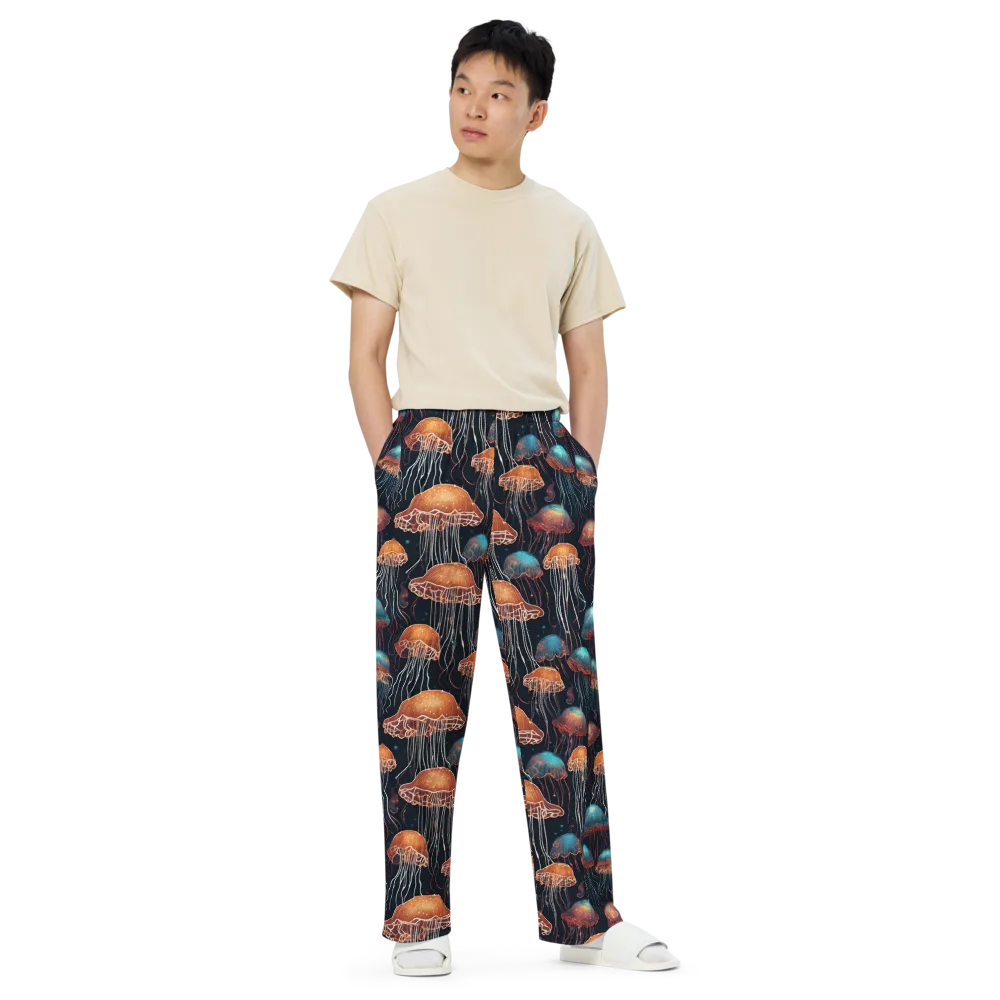 Ocean After Dark on Wide-Leg Pants — Front