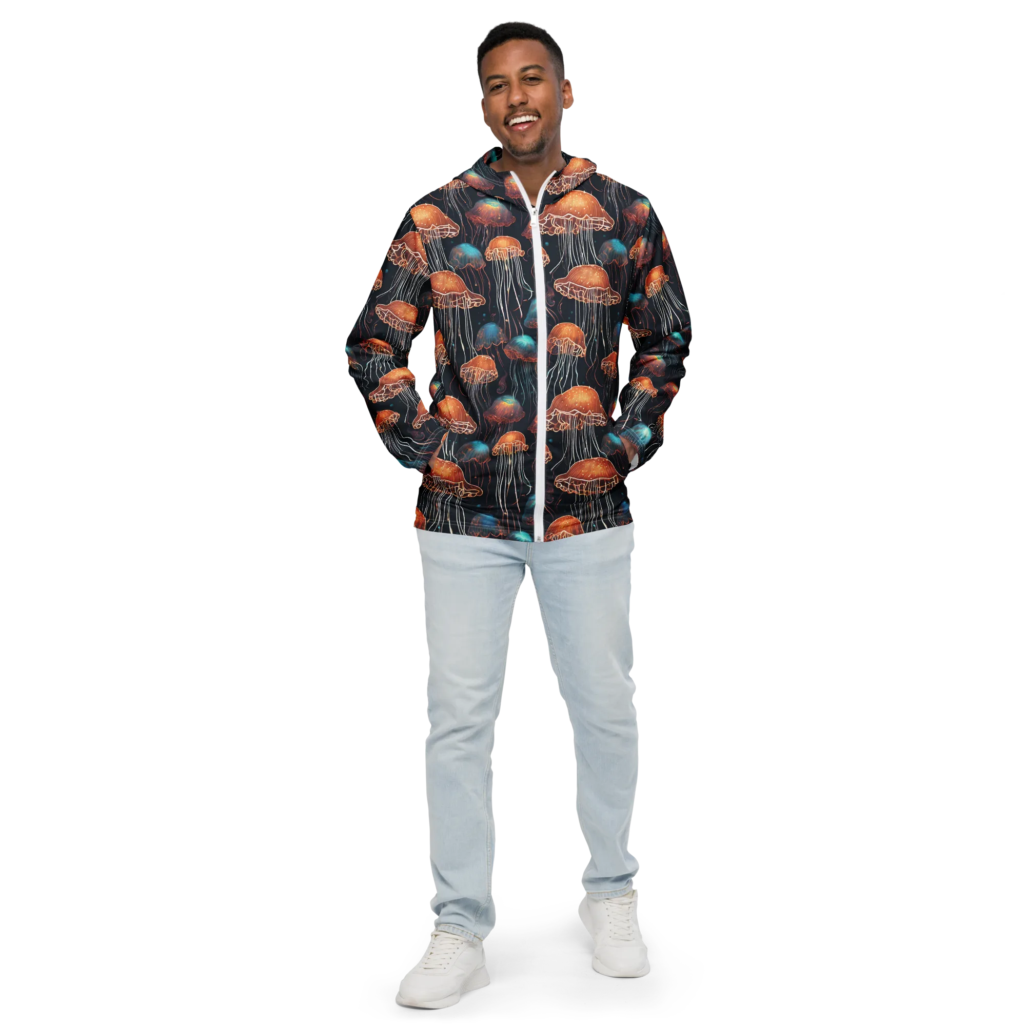 Ocean After Dark on Men's Windbreaker — Front