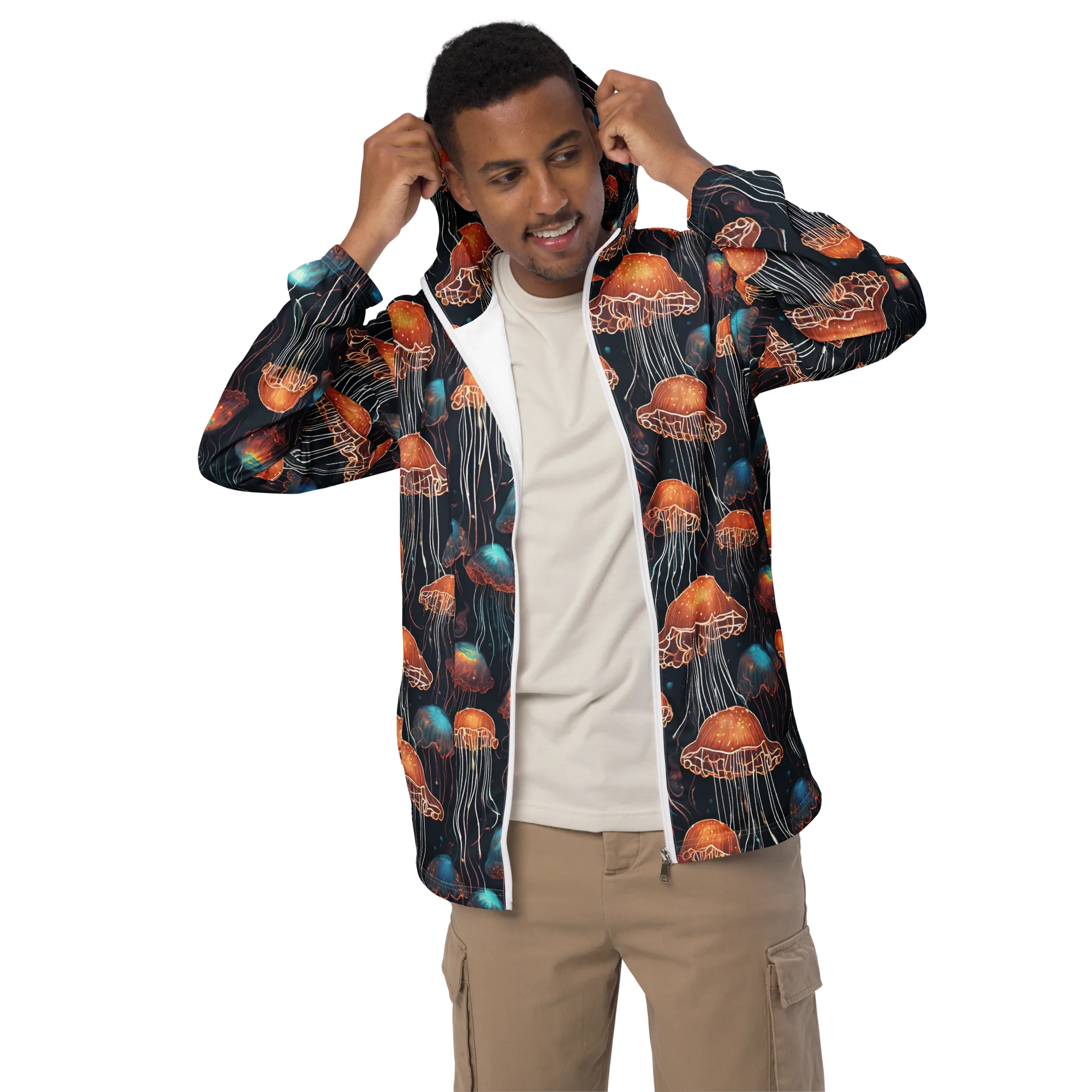 Ocean After Dark on Men's Windbreaker — Front