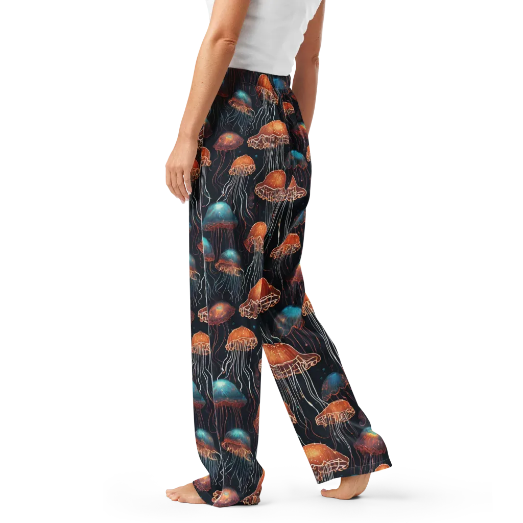 Ocean After Dark on Women's Pajama Pants — Left