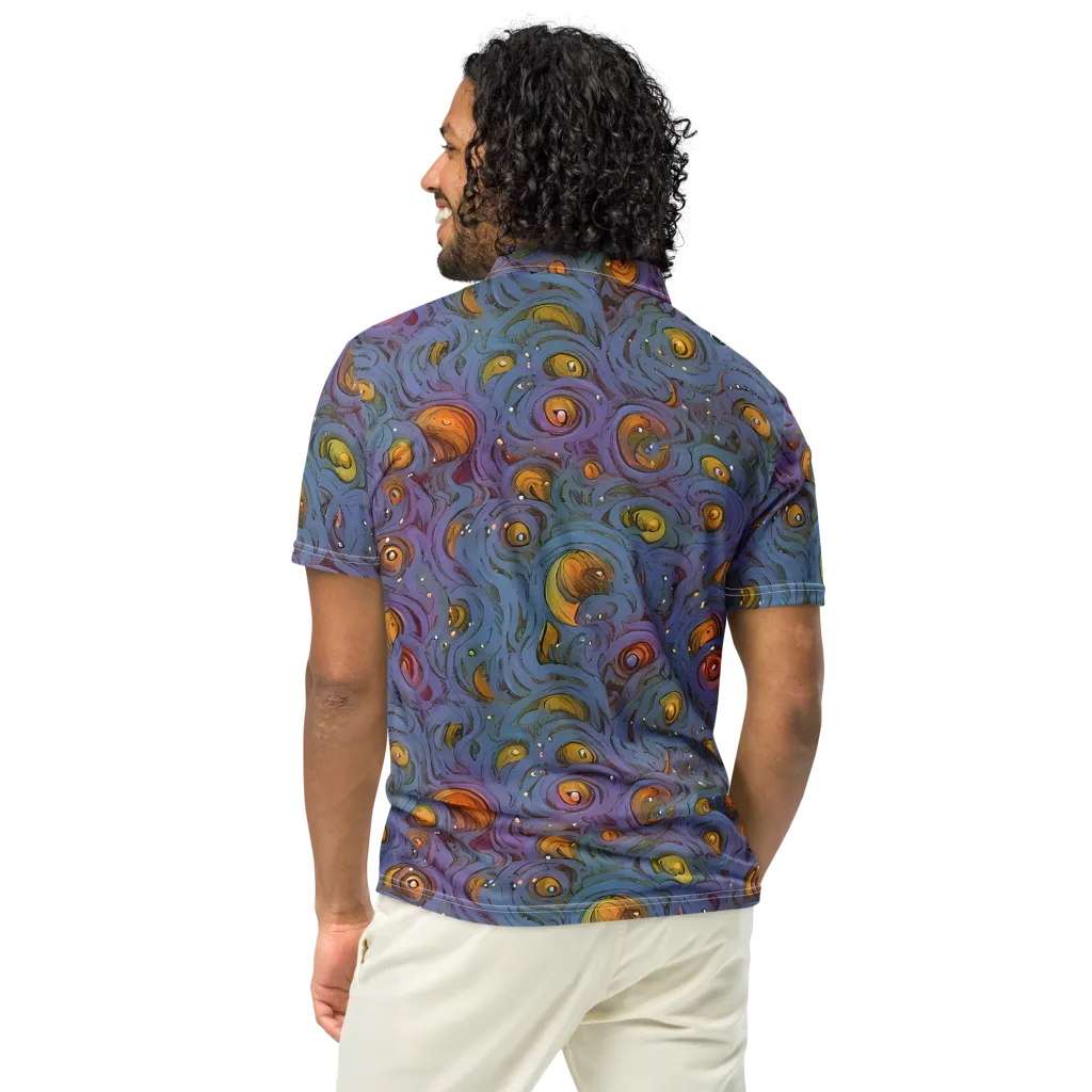 Amber Eye Garden on Men's Slim Fit Polo Shirt — Back