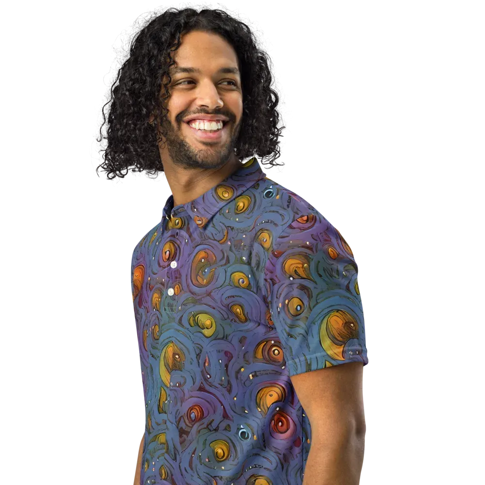 Amber Eye Garden on Men's Slim Fit Polo Shirt — Left Front