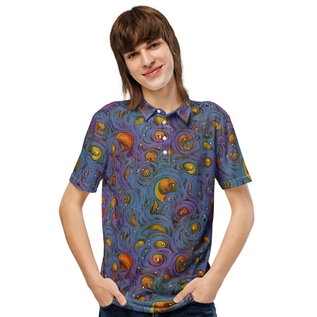 Amber Eye Garden on Men's Slim Fit Polo Shirt — Front