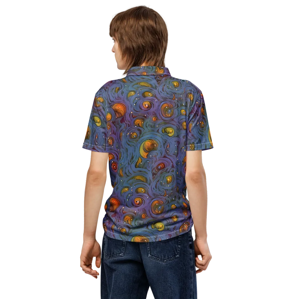 Amber Eye Garden on Men's Slim Fit Polo Shirt — Back