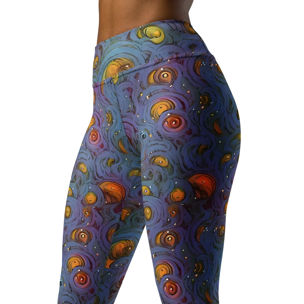 Amber Eye Garden on Yoga Leggings — Left Front