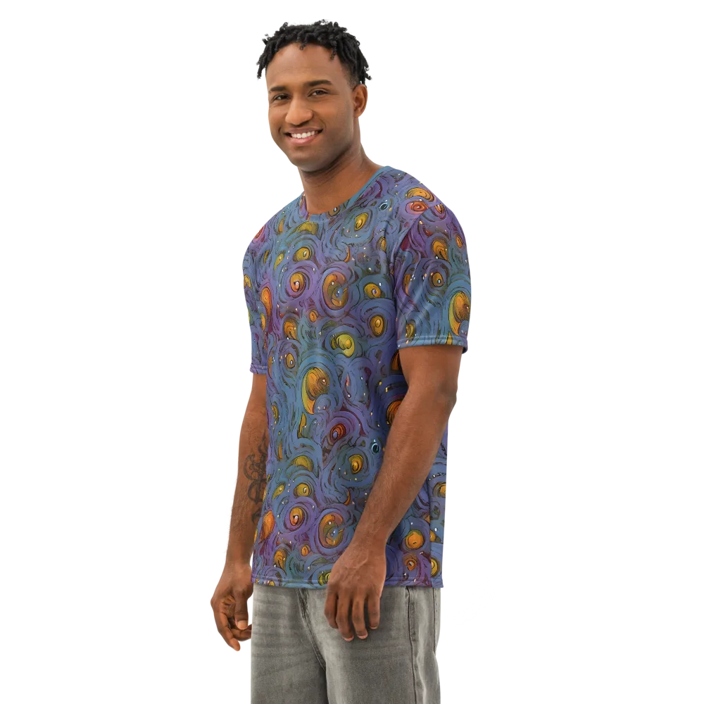 Amber Eye Garden on Men's Cotton Crew Neck T-Shirt — Left Front