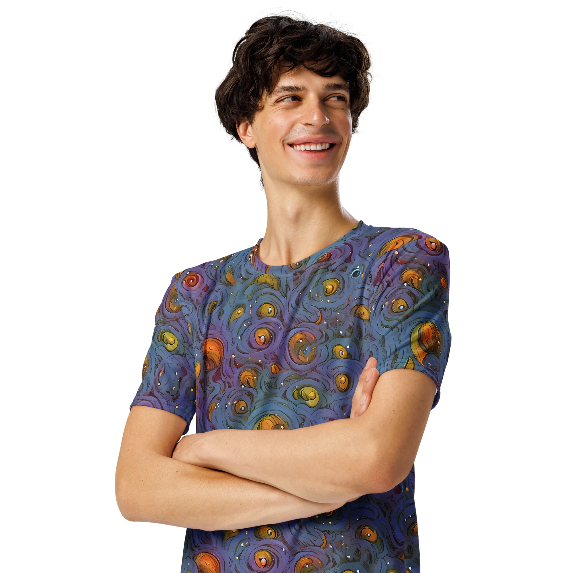 Amber Eye Garden on Men's Crew Neck T-Shirt — Left Front