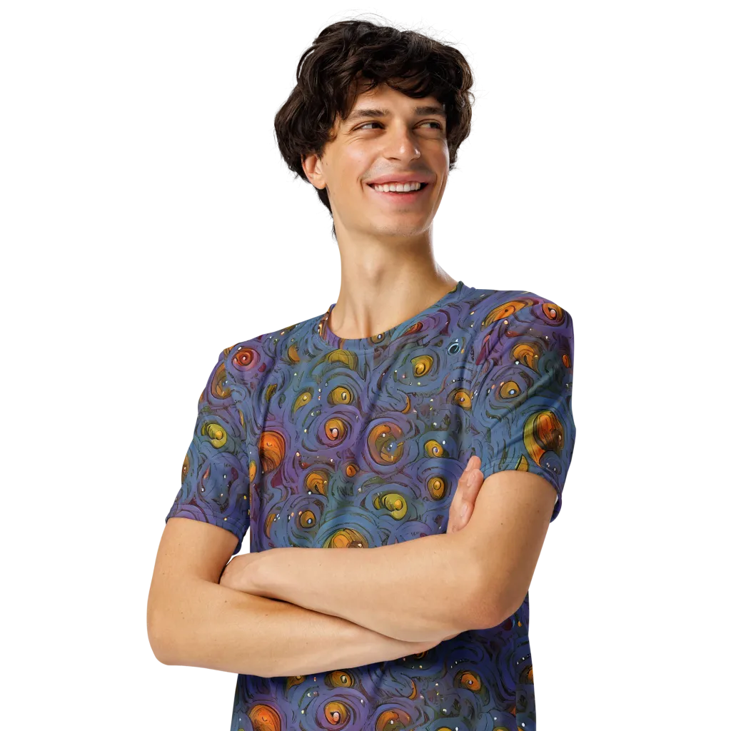 Amber Eye Garden on Men's Crew Neck T-Shirt — Left Front