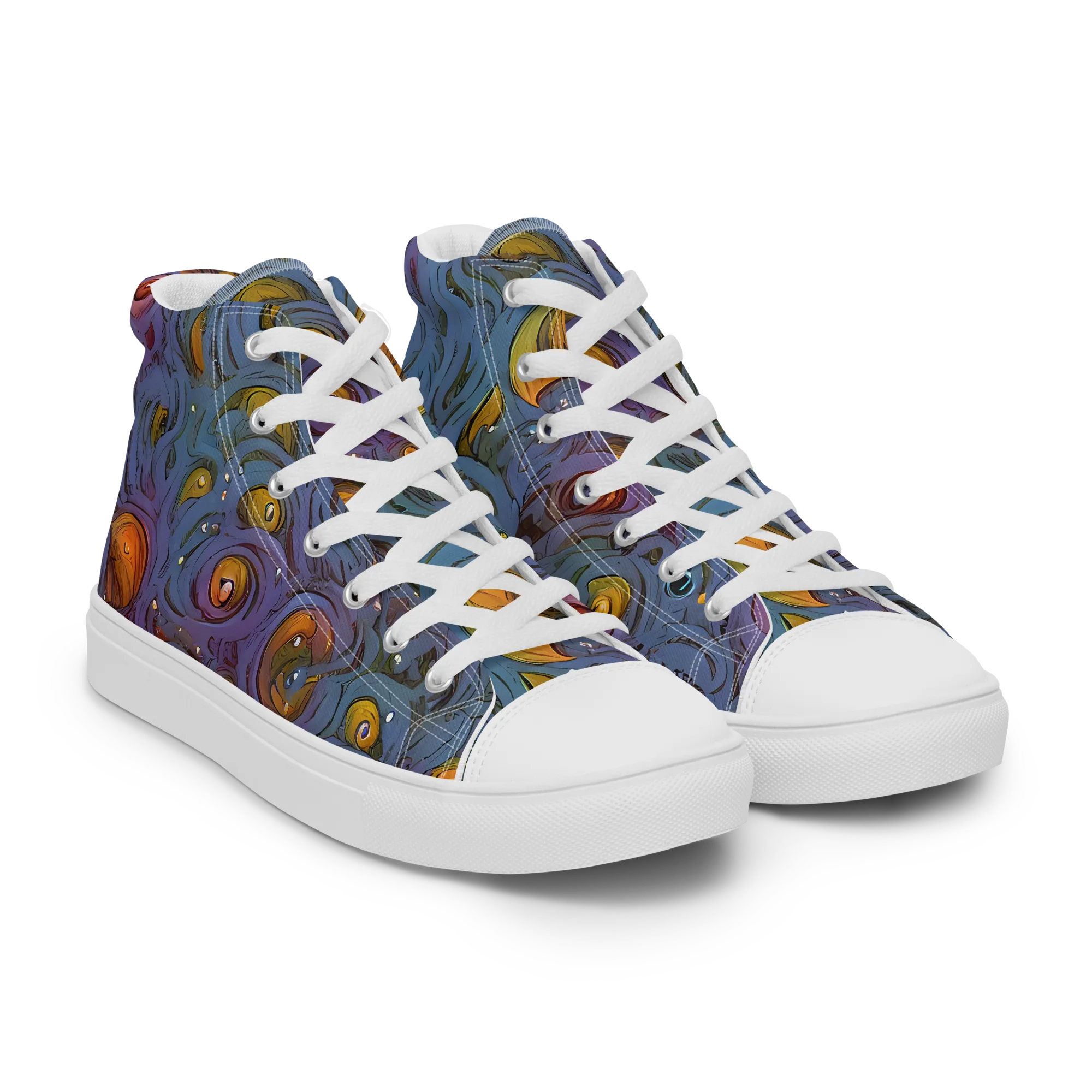 Amber Eye Garden on Men's High Top Canvas Shoes — Right Front