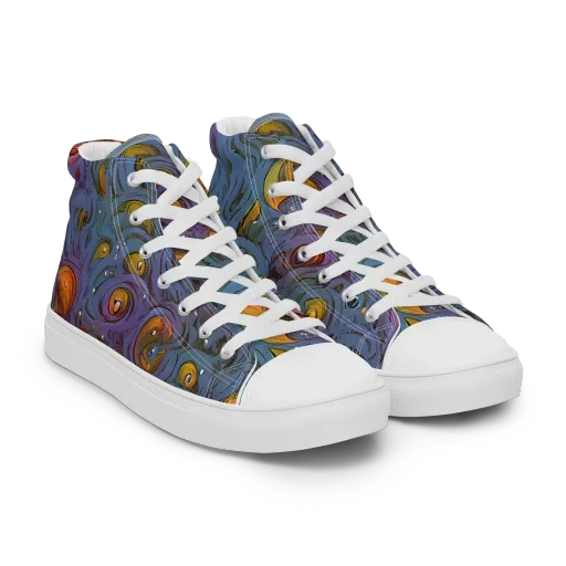 Amber Eye Garden on a Men's High Top Canvas Shoes