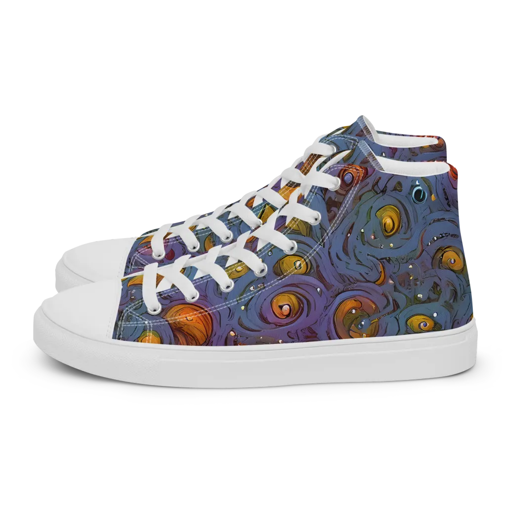 Amber Eye Garden on Men's High Top Canvas Shoes — Left