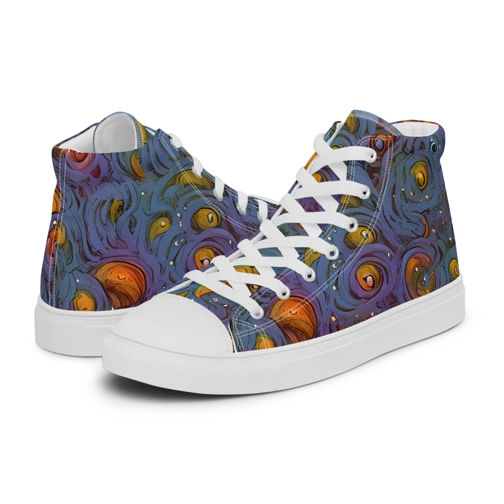 Amber Eye Garden on Men's High Top Canvas Shoes — Left