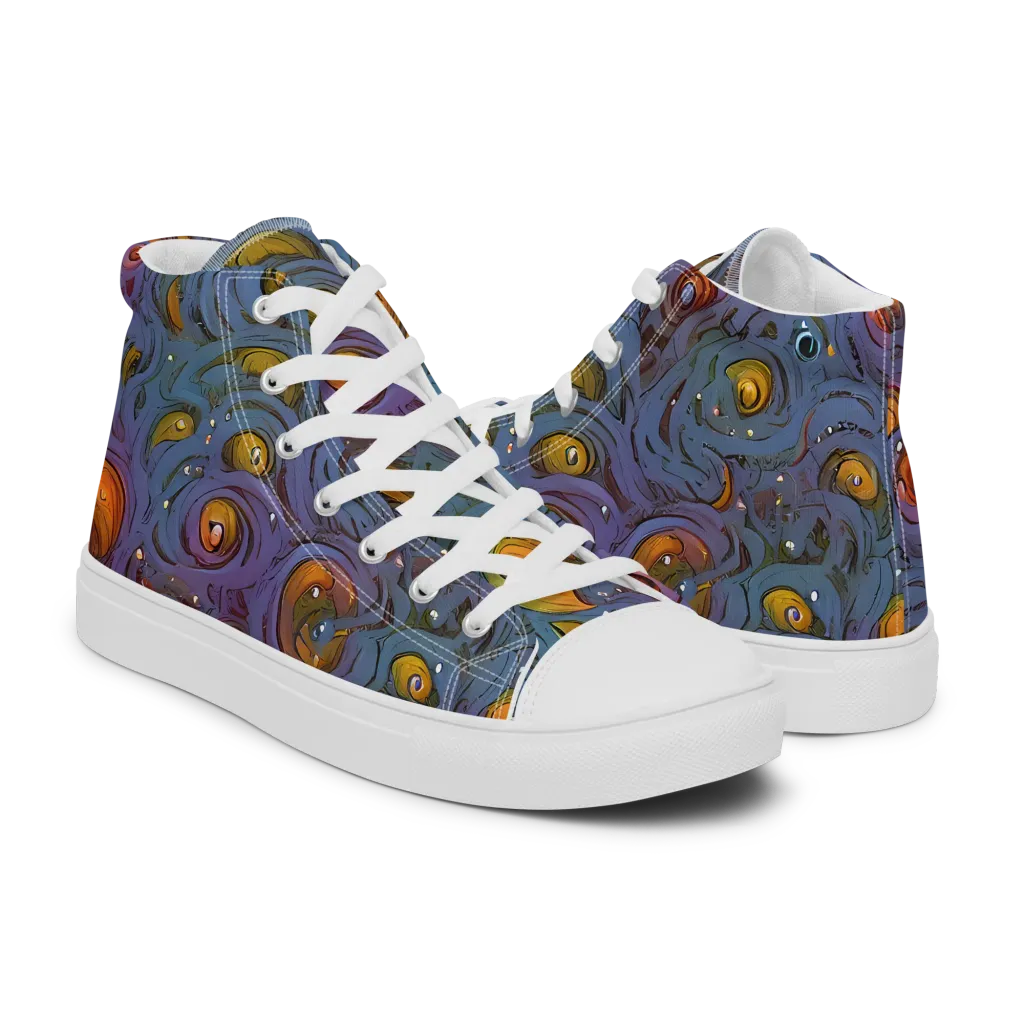 Amber Eye Garden on Men's High Top Canvas Shoes — Right