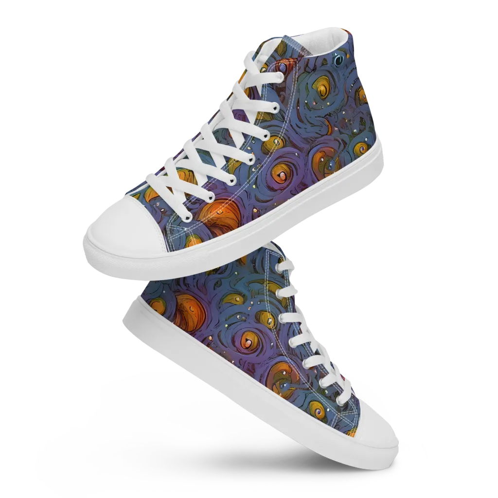 Amber Eye Garden on Men's High Top Canvas Shoes — Front