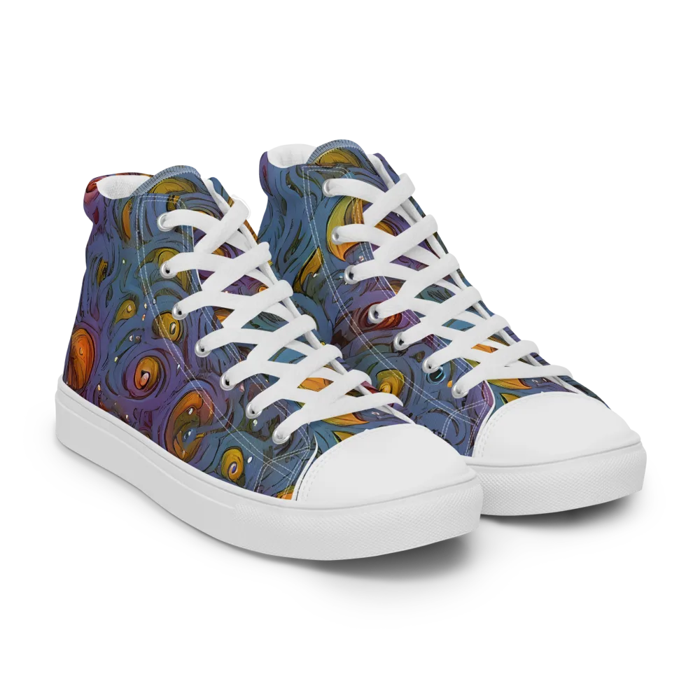 Amber Eye Garden on Women's High Top Canvas Shoes — Right Front