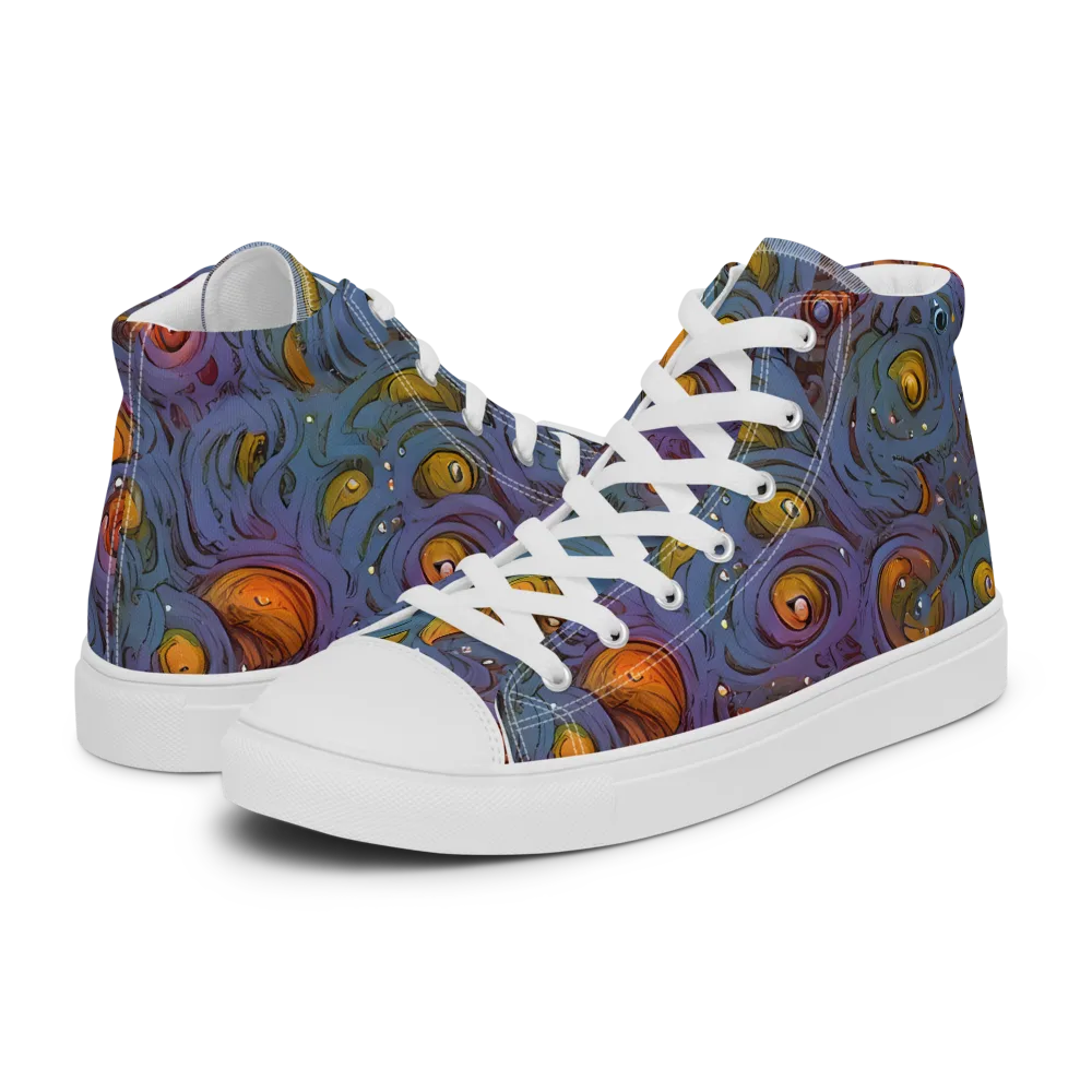 Amber Eye Garden on Women's High Top Canvas Shoes — Left