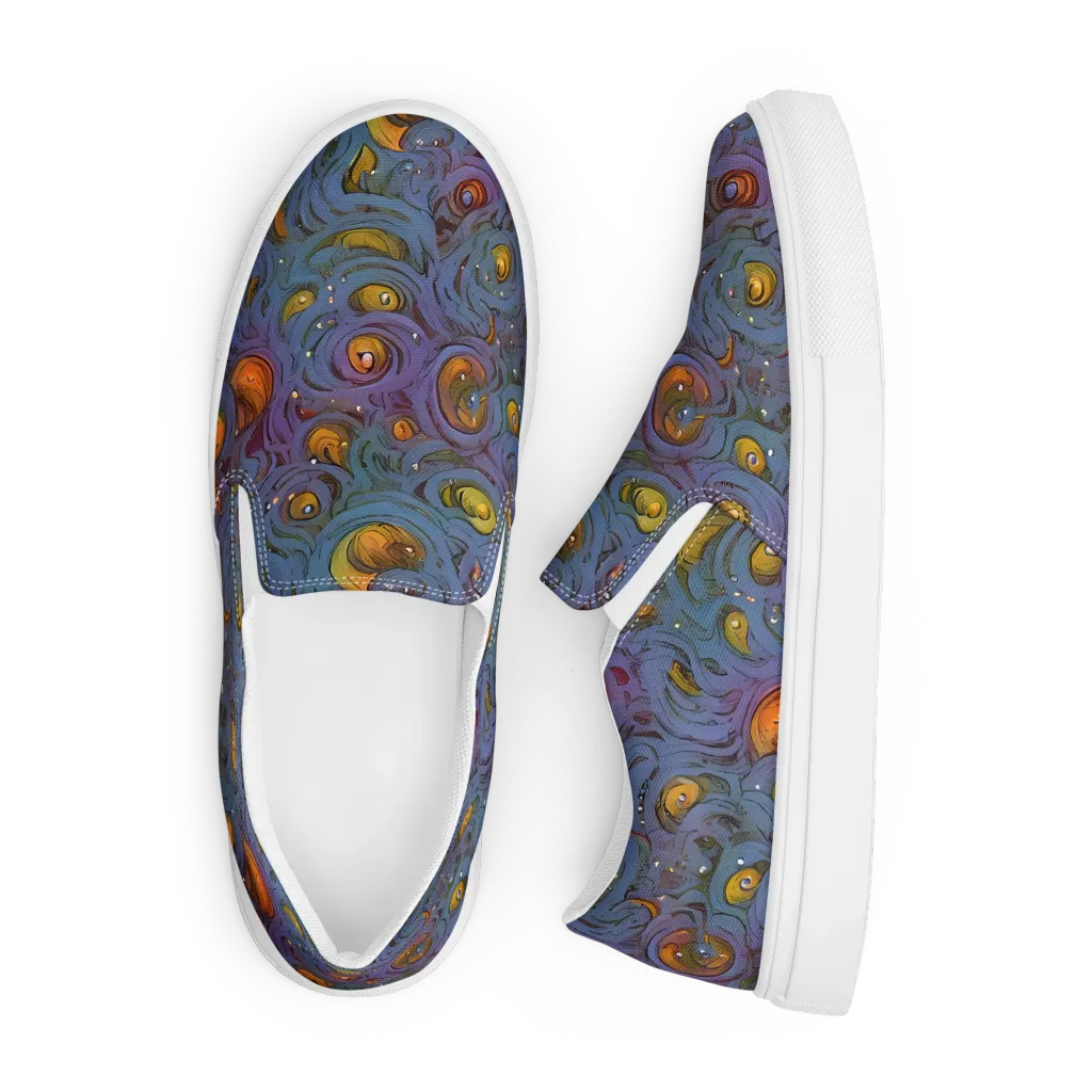 Amber Eye Garden on Men's Slip-On Canvas Shoes — Front