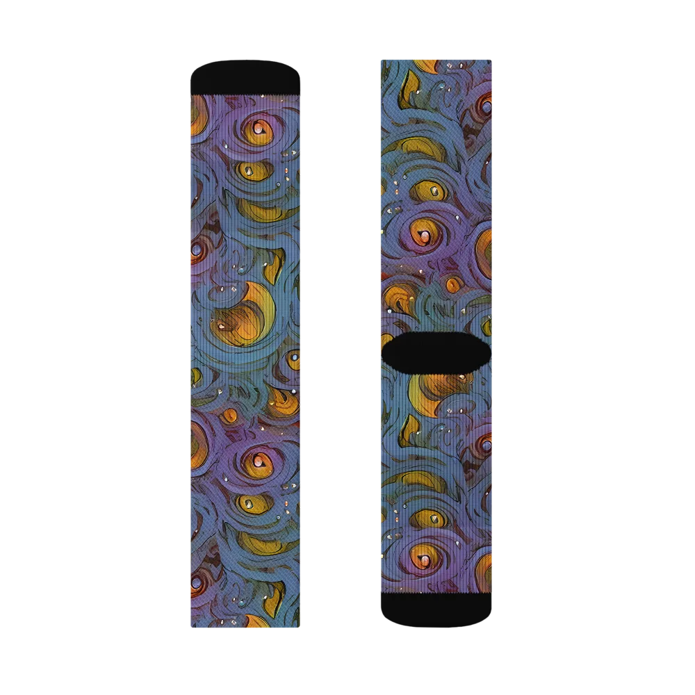 Amber Eye Garden on Socks — Left Sock