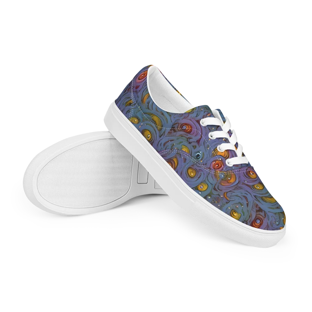 Amber Eye Garden on Men's Lace-Up Canvas Shoes — Right Front