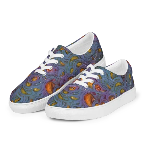 Amber Eye Garden on a Men's Lace-Up Canvas Shoes