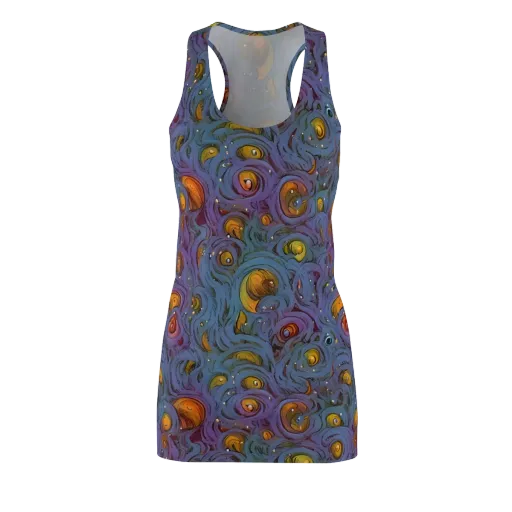 Amber Eye Garden on a Racerback Dress
