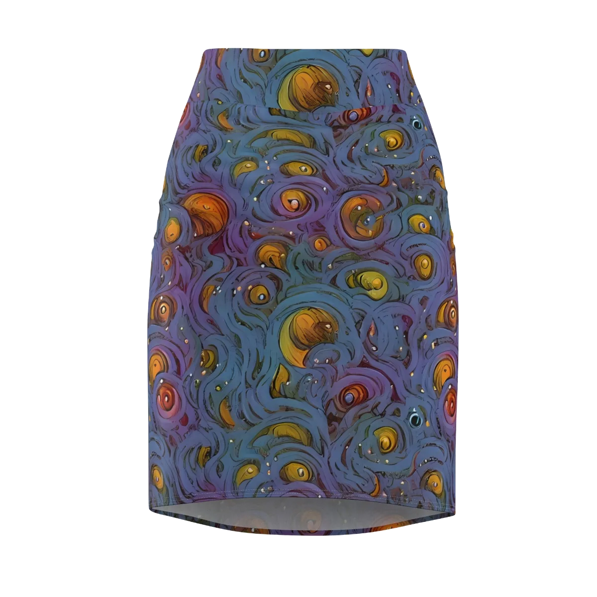 Amber Eye Garden on Pencil Skirt — Front