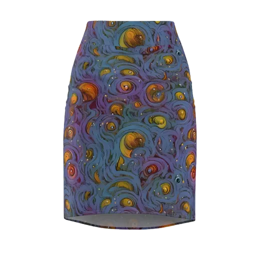 Amber Eye Garden on a Pencil Skirt